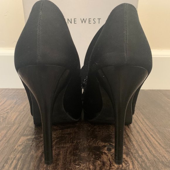 Nine West Peep Toe Sequin Satin Pumps - Picture 4 of 7